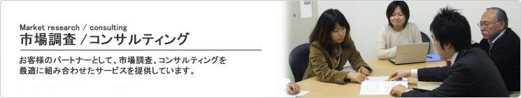 市場調査/コンサルティング:市場動向調査から技術的な動向やベンチマーキング調査まで、お客様のニーズに合わせた情報を提供します。 市場調査/コンサルティング